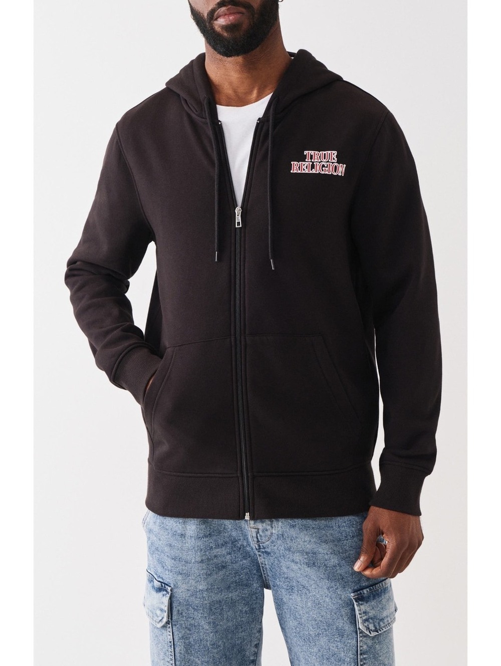 NWT True Religion Filled All-over Print Zip Hoodie size L